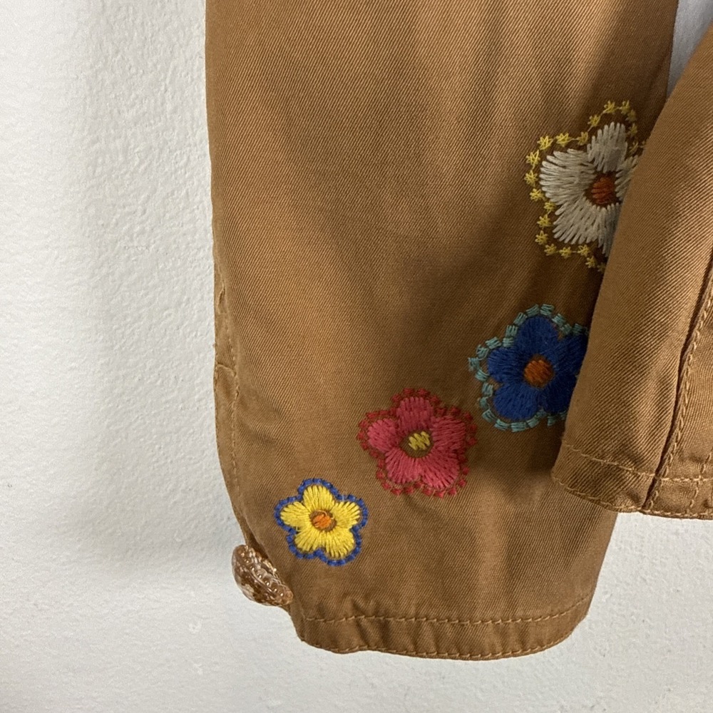 Johnny Was JW Los Angeles Tan Embroidered Western Cut Jacket Womens Sz Medium - Picture 5 of 13